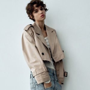 Oversized Cropped Biker Jacket